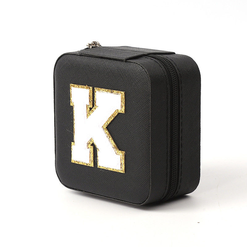Luxury Jewelry Gift Storage Box Custom Logo Portable Small Leather Black Organizer Travel Case
