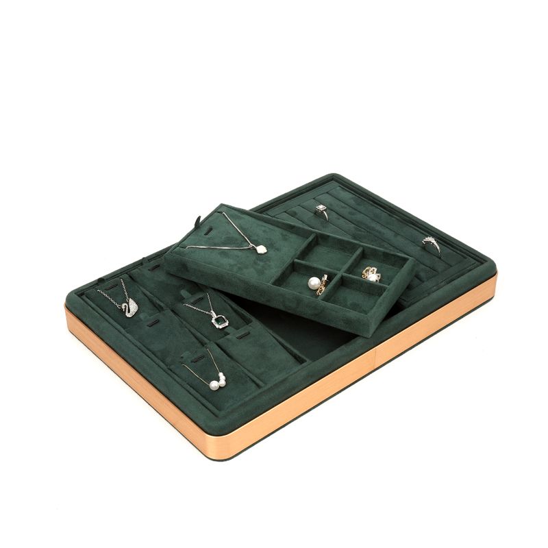 OEM Luxury Velvet Jewelry Trays Custom logo Organizer Jewelry Trays Jewelry Set Display