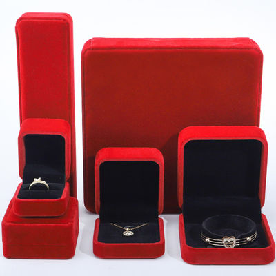 Luxury Velvet Jewelry Box Luxury Square Red Velvet Jewelry Box do naszyjnika