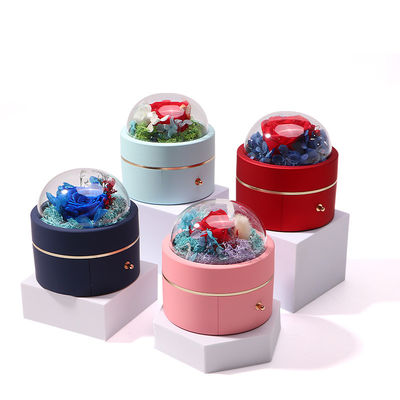 Wielkość na zamówienie Luxury Round Flower Jewelry Box Packaging Ring Drawer Box