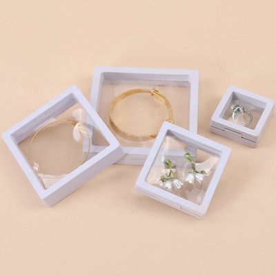 Plain White PE Membrane Suspension Box Plastic Floating Jewelry Case Transparent