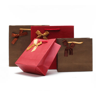 Twill Grain Smak kartonowy Papier Tote Worki podarunkowe Biżuteria Opakowanie