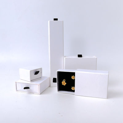 Skrzynka z biżuterią prostokątną Ekologicznie przyjazna kwadratowa papier biała szuflada Skrzynka z biżuterią