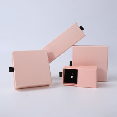 Skrzynka z biżuterią prostokątną Ekologicznie przyjazna kwadratowa szuflada z papieru różowego Skrzynka biżuteria