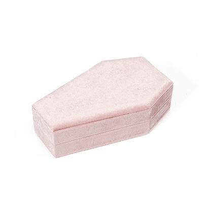 Niestandardowy organizer do przechowywania różowy aksamitny pudełko na biżuterię podróżne OEM świąteczne pudełko na biżuterię